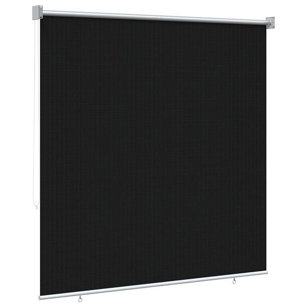 Grote foto vidaxl buitenrolgordijn 90 uv blok zwart 140 x 140 cm hdpe huis en inrichting gordijnen en lamellen