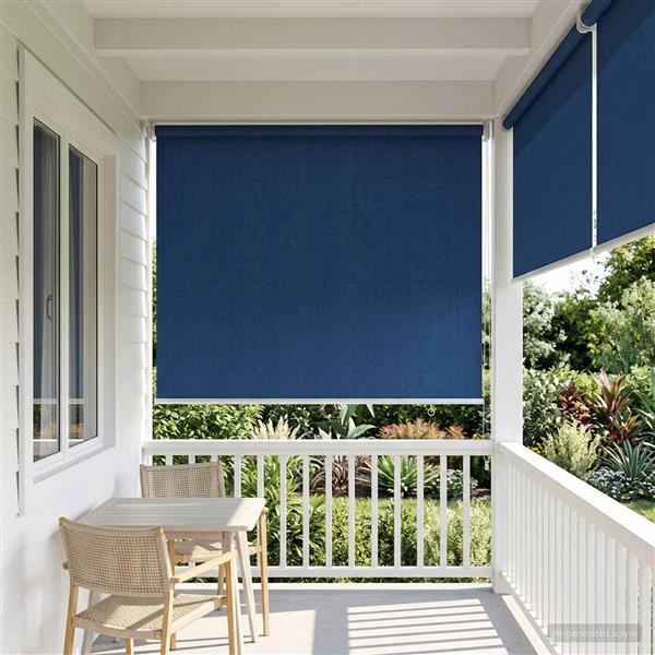 Grote foto vidaxl buitenrolgordijn 90 uv blok blauw 80 x 140 cm hdpe huis en inrichting gordijnen en lamellen