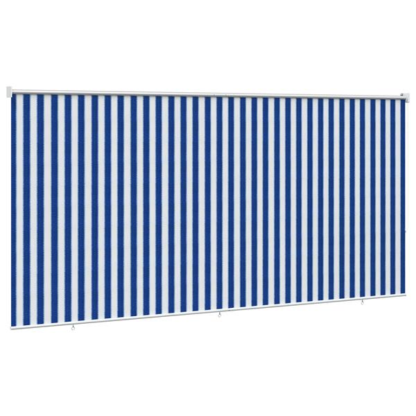 Grote foto vidaxl buitenrolgordijn 90 uv blok blauw en witte streep 400 x 140 cm huis en inrichting gordijnen en lamellen