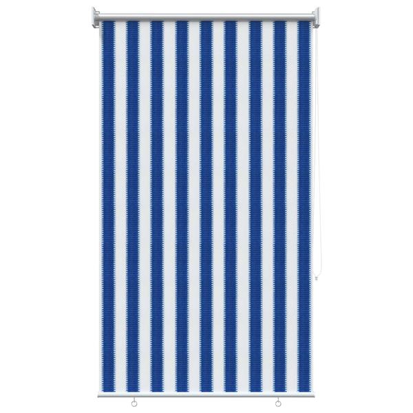 Grote foto vidaxl buitenrolgordijn 90 uv blok blauw en witte streep 60 x 140 cm huis en inrichting gordijnen en lamellen