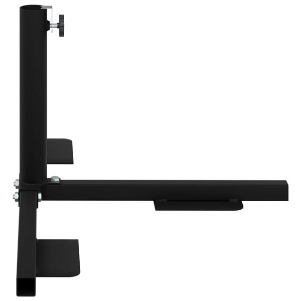 Grote foto vidaxl half parasol basis frame zwart staal for 32 38 mm pole tuin en terras overige tuin en terras