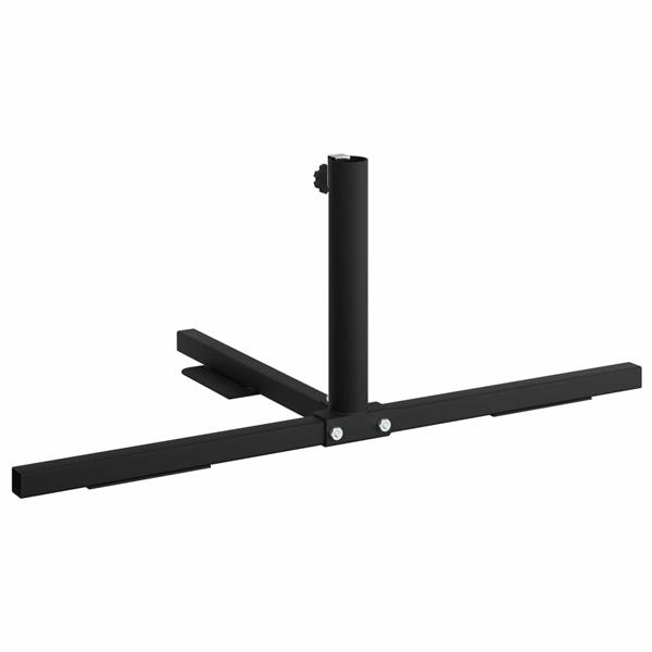 Grote foto vidaxl half parasol basis frame zwart staal for 32 38 mm pole tuin en terras overige tuin en terras
