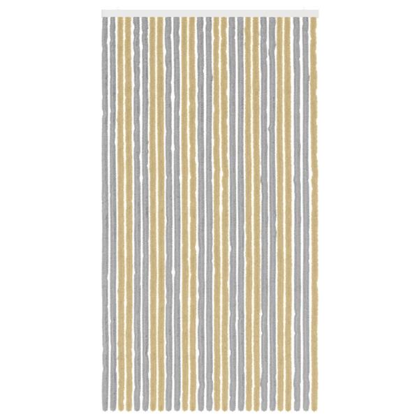 Grote foto vidaxl insecten gordijn chenille grijs en beige 118 x 220 cm 100 pp doe het zelf en verbouw deuren en horren