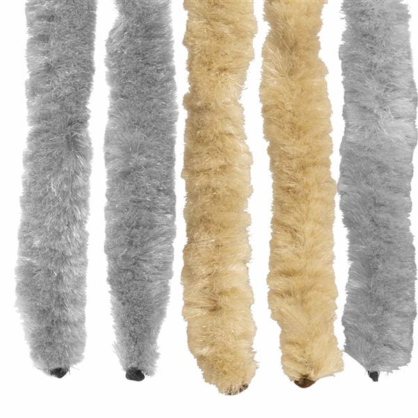 Grote foto vidaxl insecten gordijn chenille grijs en beige 118 x 220 cm 100 pp doe het zelf en verbouw deuren en horren