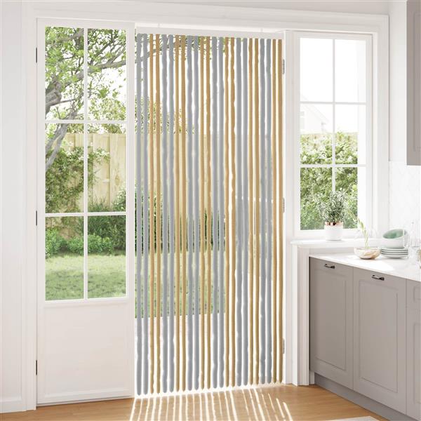Grote foto vidaxl insecten gordijn chenille grijs en beige 100 x 230 cm 100 pp doe het zelf en verbouw deuren en horren