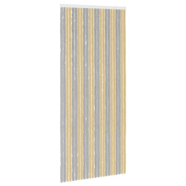 Grote foto vidaxl insecten gordijn chenille grijs en beige 100 x 230 cm 100 pp doe het zelf en verbouw deuren en horren