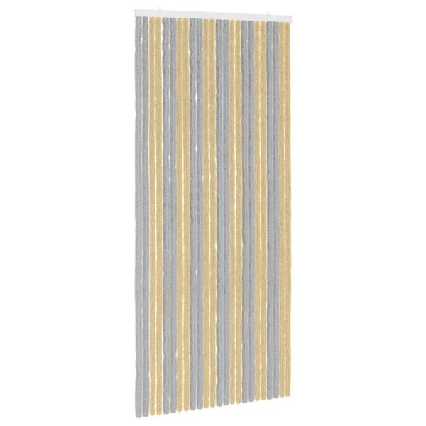 Grote foto vidaxl insecten gordijn chenille grijs en beige 100 x 220 cm 100 pp doe het zelf en verbouw deuren en horren