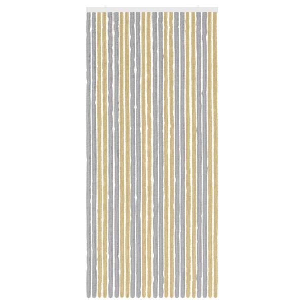 Grote foto vidaxl insecten gordijn chenille grijs en beige 100 x 220 cm 100 pp doe het zelf en verbouw deuren en horren