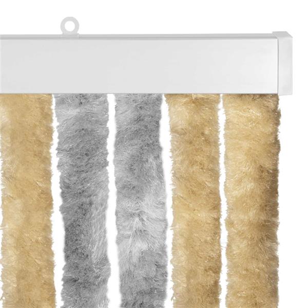 Grote foto vidaxl insecten gordijn chenille grijs en beige 100 x 220 cm 100 pp doe het zelf en verbouw deuren en horren