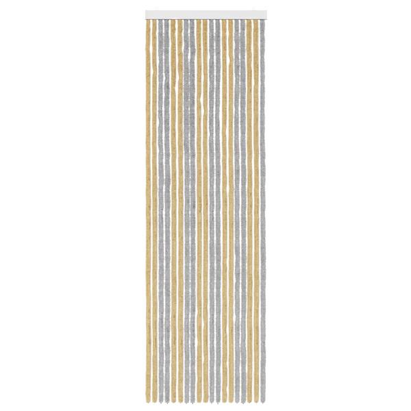 Grote foto vidaxl insecten gordijn chenille grijs en beige 56 x 185 cm 100 pp doe het zelf en verbouw deuren en horren