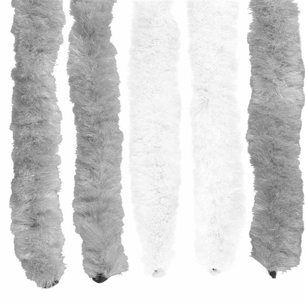Grote foto vidaxl insecten gordijn chenille grijs en wit 56 x 185 cm 100 pp doe het zelf en verbouw deuren en horren