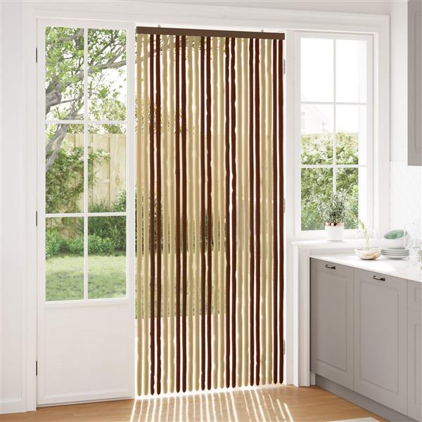 Grote foto vidaxl insecten gordijn chenille bruin en beige 100 x 230 cm 100 pp doe het zelf en verbouw deuren en horren