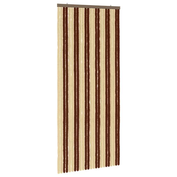 Grote foto vidaxl insecten gordijn chenille bruin en beige 100 x 230 cm 100 pp doe het zelf en verbouw deuren en horren