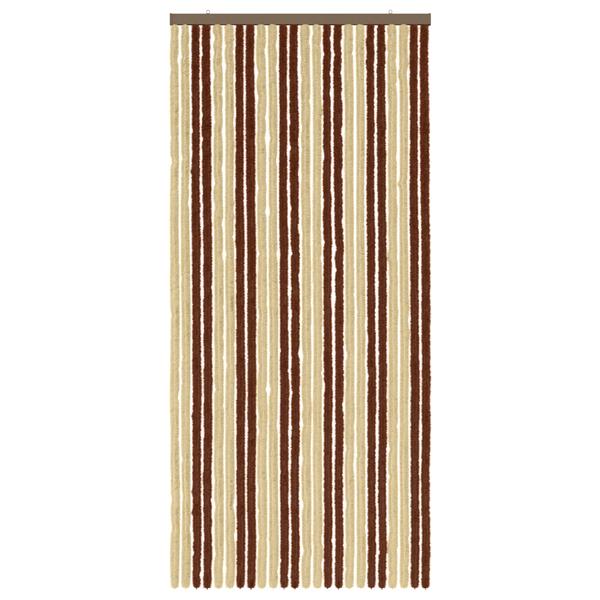 Grote foto vidaxl insecten gordijn chenille bruin en beige 100 x 220 cm 100 pp doe het zelf en verbouw deuren en horren