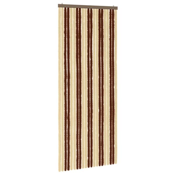 Grote foto vidaxl insecten gordijn chenille bruin en beige 90 x 220 cm 100 pp doe het zelf en verbouw deuren en horren