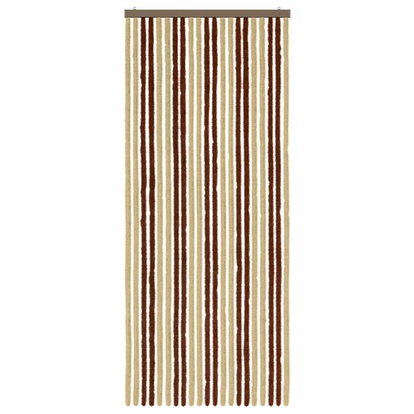 Grote foto vidaxl insecten gordijn chenille bruin en beige 90 x 220 cm 100 pp doe het zelf en verbouw deuren en horren