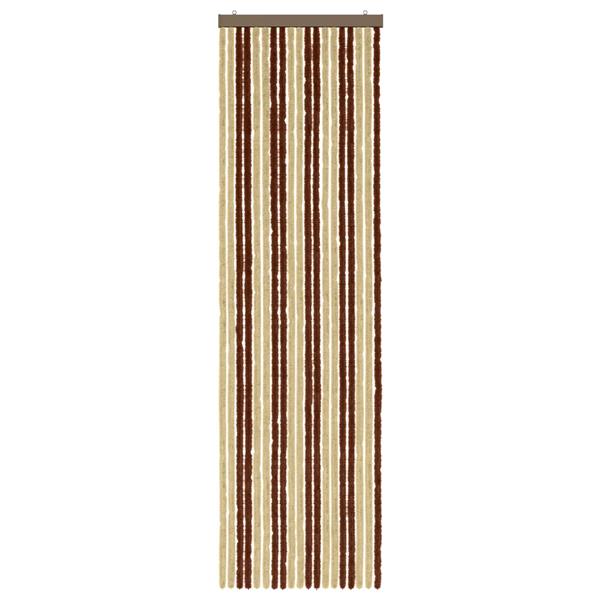Grote foto vidaxl insecten gordijn chenille bruin en beige 56 x 200 cm 100 pp doe het zelf en verbouw deuren en horren