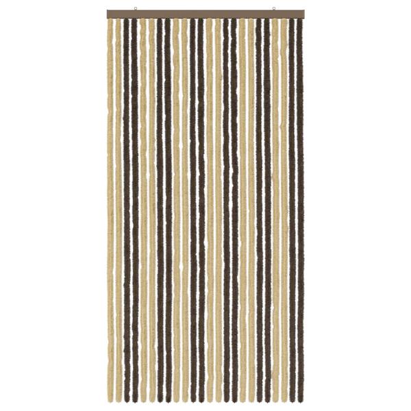Grote foto vidaxl insecten gordijn chenille donkerbruin beige 100 x 200 cm doe het zelf en verbouw deuren en horren