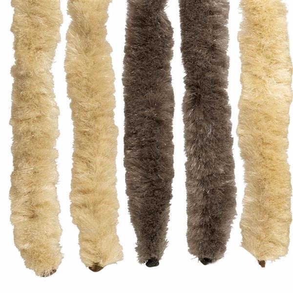 Grote foto vidaxl insecten gordijn chenille donkerbruin beige 100 x 200 cm doe het zelf en verbouw deuren en horren