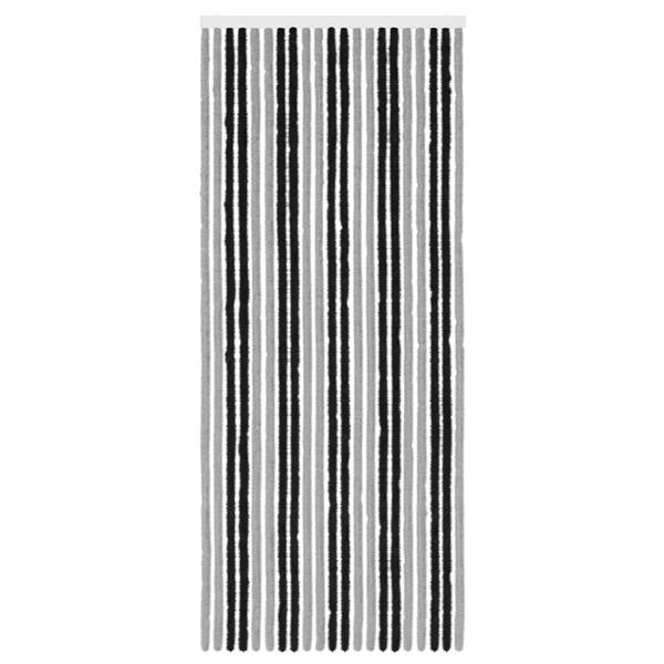 Grote foto vidaxl insecten gordijn chenille grijs en zwart 90 x 220 cm 100 pp doe het zelf en verbouw deuren en horren