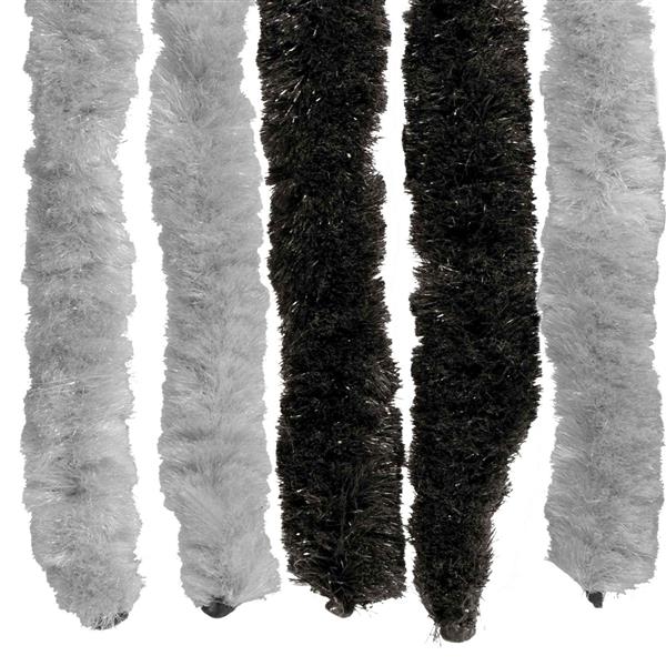 Grote foto vidaxl insecten gordijn chenille grijs en zwart 90 x 220 cm 100 pp doe het zelf en verbouw deuren en horren