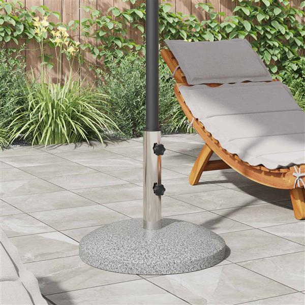 Grote foto vidaxl parasolvoet voor 40 50 mm paal 26.45 kg grijs graniet en rvs tuin en terras overige tuin en terras