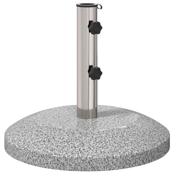 Grote foto vidaxl parasolvoet voor 40 50 mm paal 26.45 kg grijs graniet en rvs tuin en terras overige tuin en terras