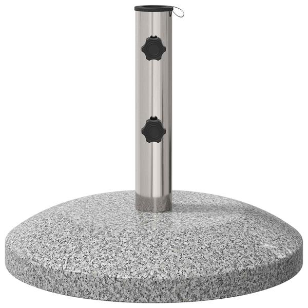 Grote foto vidaxl parasolvoet voor 40 50 mm paal 26.45 kg grijs graniet en rvs tuin en terras overige tuin en terras
