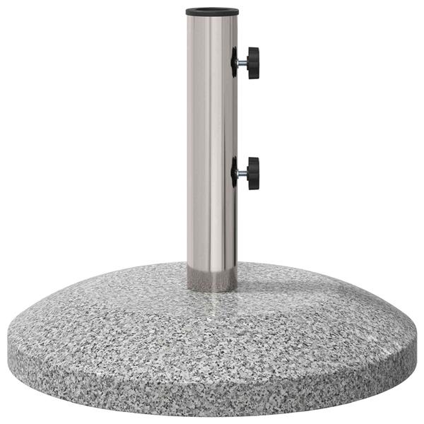 Grote foto vidaxl parasolvoet voor 40 50 mm paal 26.45 kg grijs graniet en rvs tuin en terras overige tuin en terras