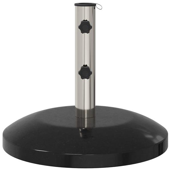 Grote foto vidaxl parasolvoet voor 40 50 mm paal 26.75 kg zwart graniet en rvs tuin en terras overige tuin en terras