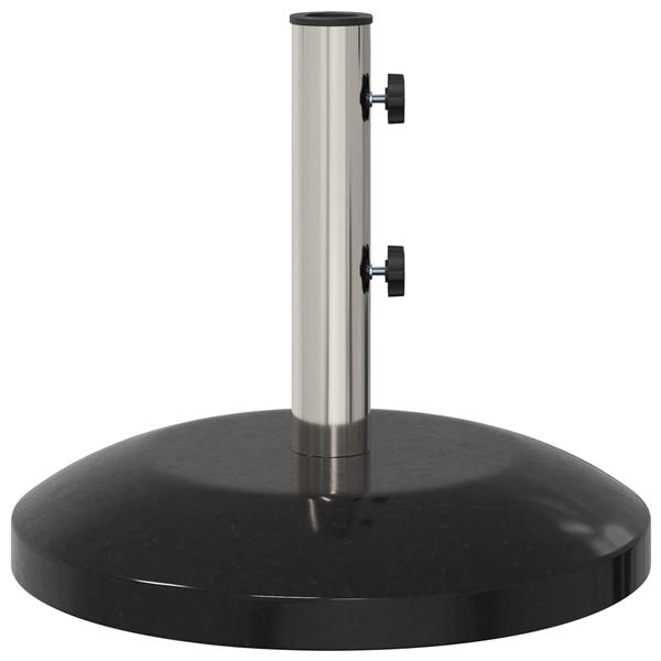 Grote foto vidaxl parasolvoet voor 40 50 mm paal 26.75 kg zwart graniet en rvs tuin en terras overige tuin en terras