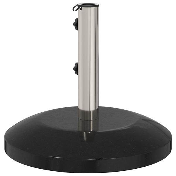 Grote foto vidaxl parasolvoet voor 40 50 mm paal 26.75 kg zwart graniet en rvs tuin en terras overige tuin en terras