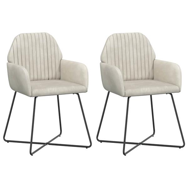 Grote foto vidaxl eettafelstoelen 2 st fluweel cr mekleurig 55 x 50 x 84 cm huis en inrichting stoelen