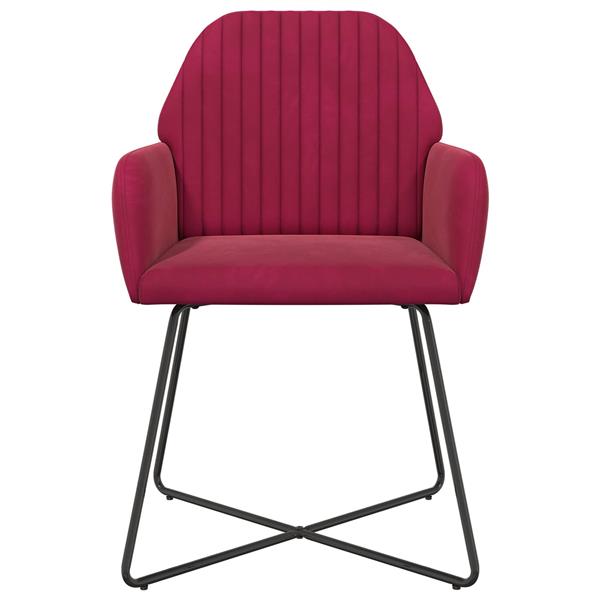 Grote foto vidaxl eettafelstoelen 2 st fluweel wijnrood 55 x 50 x 84 cm huis en inrichting stoelen