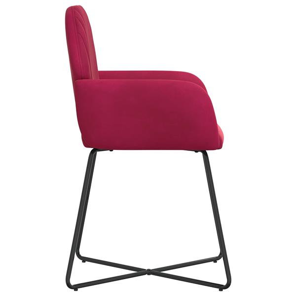 Grote foto vidaxl eettafelstoelen 2 st fluweel wijnrood 55 x 50 x 84 cm huis en inrichting stoelen