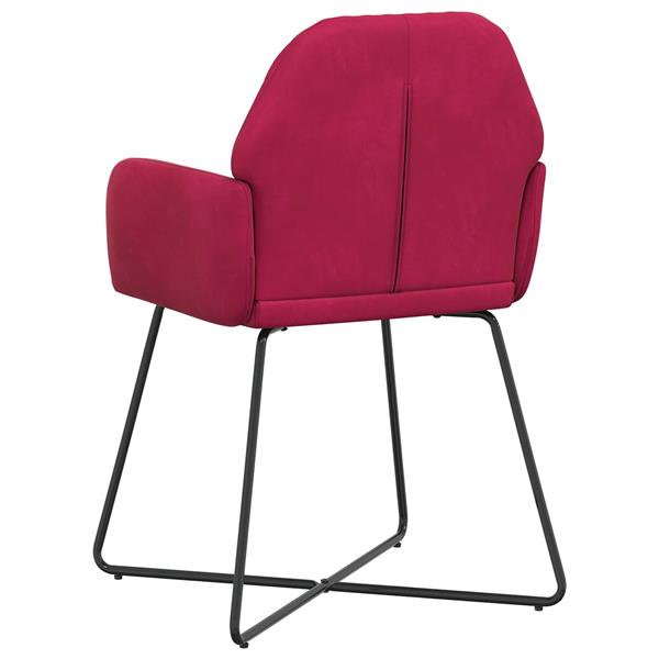 Grote foto vidaxl eettafelstoelen 2 st fluweel wijnrood 55 x 50 x 84 cm huis en inrichting stoelen