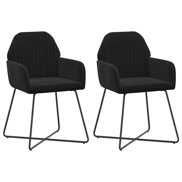 Grote foto vidaxl eettafelstoelen 2 st fluweel zwart 55 x 50 x 84 cm huis en inrichting stoelen