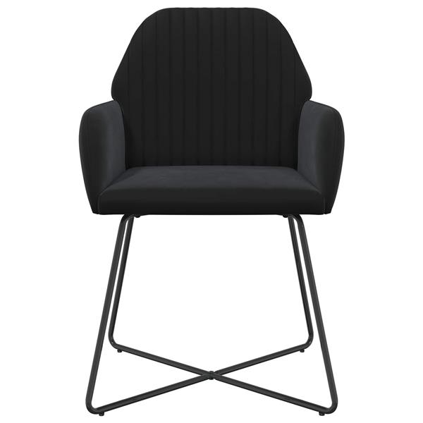 Grote foto vidaxl eettafelstoelen 2 st fluweel zwart 55 x 50 x 84 cm huis en inrichting stoelen