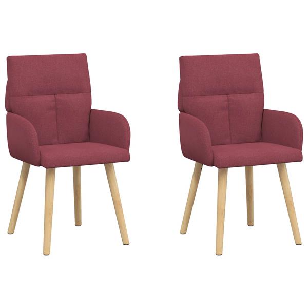 Grote foto vidaxl eettafelstoelen 2 st stof wijnrood 60 x 56 x 85 cm huis en inrichting stoelen