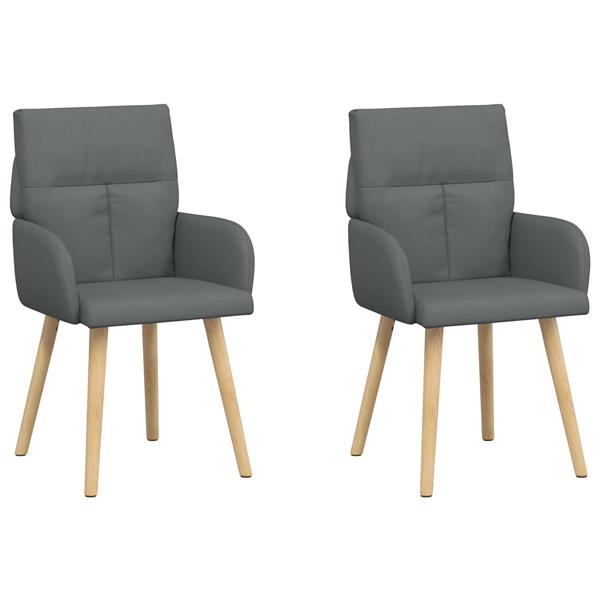 Grote foto vidaxl eettafelstoelen 2 st stof donkergrijs 60 x 56 x 85 cm huis en inrichting stoelen