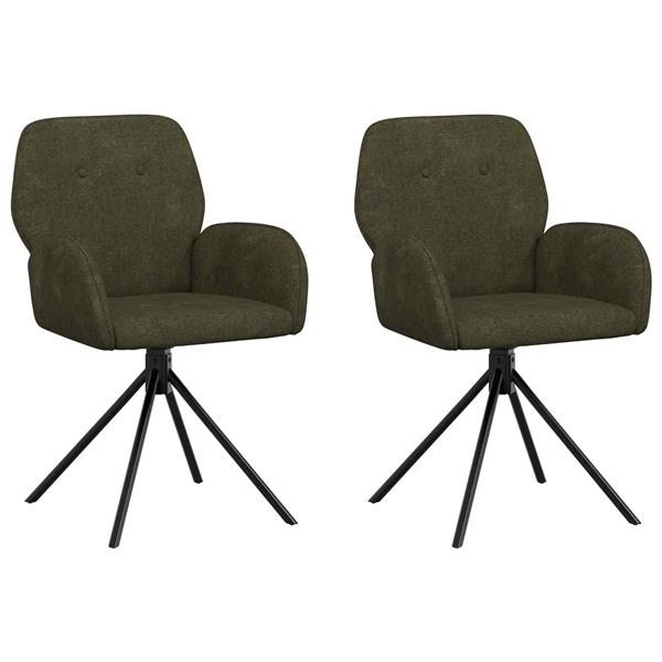 Grote foto vidaxl draai eetstoelen 2 st nep suede leer legergroen 54 x 55 x 86 cm huis en inrichting stoelen