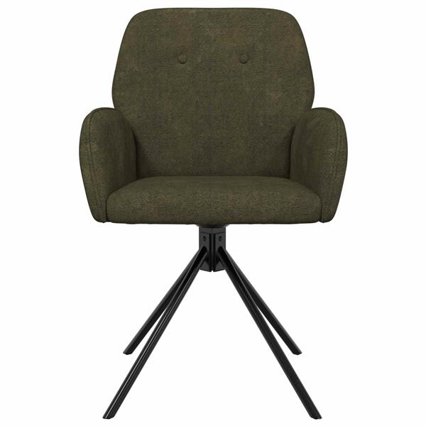 Grote foto vidaxl draai eetstoelen 2 st nep suede leer legergroen 54 x 55 x 86 cm huis en inrichting stoelen