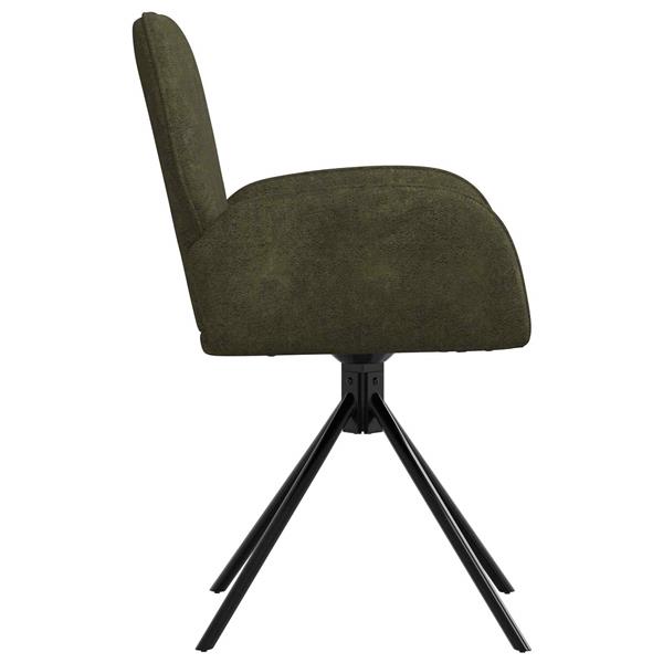 Grote foto vidaxl draai eetstoelen 2 st nep suede leer legergroen 54 x 55 x 86 cm huis en inrichting stoelen