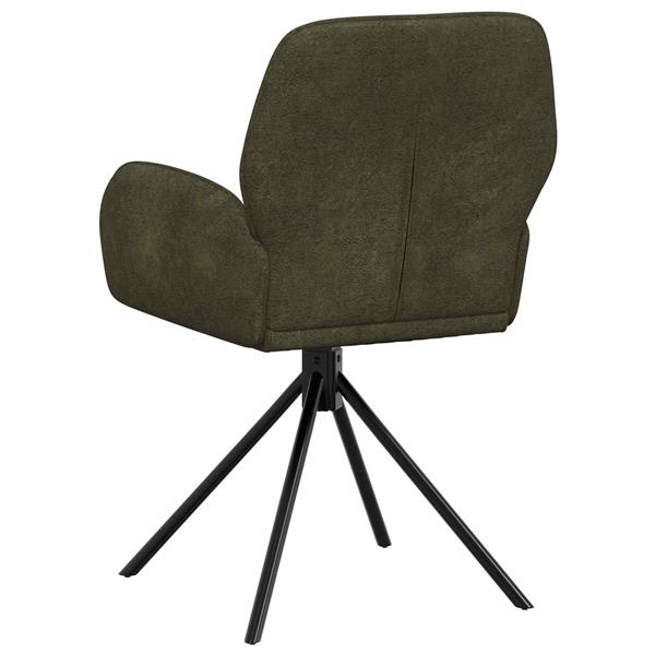 Grote foto vidaxl draai eetstoelen 2 st nep suede leer legergroen 54 x 55 x 86 cm huis en inrichting stoelen