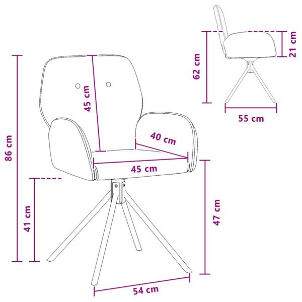 Grote foto vidaxl draai eetstoelen 2 st nep suede leer legergroen 54 x 55 x 86 cm huis en inrichting stoelen