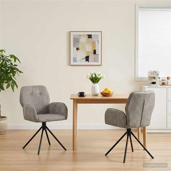 Grote foto vidaxl draai eetstoelen 2 st nep suede leer lichtgrijs 54 x 55 x 86 cm huis en inrichting stoelen