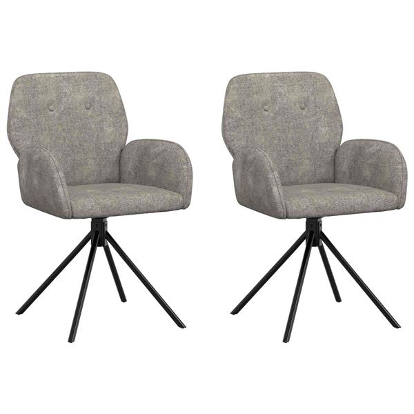 Grote foto vidaxl draai eetstoelen 2 st nep suede leer lichtgrijs 54 x 55 x 86 cm huis en inrichting stoelen