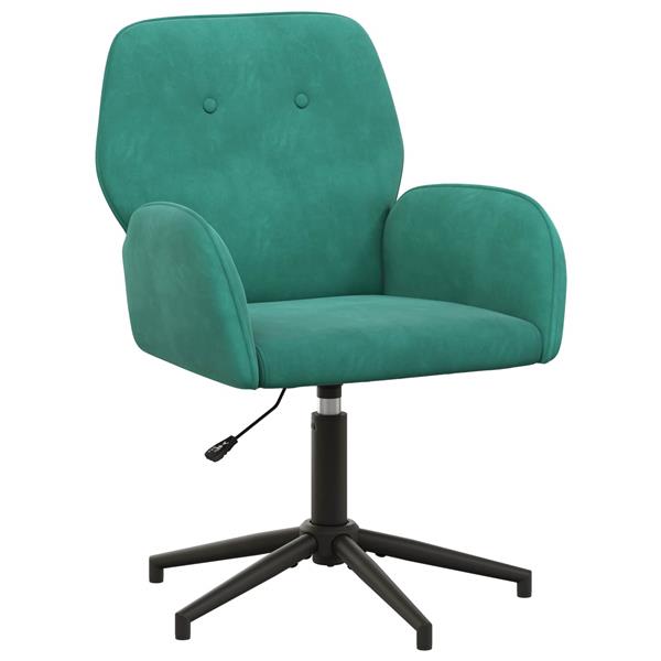 Grote foto vidaxl draaischrijfstoel 54 x 55 x 90 cm turquoise fluweel huis en inrichting stoelen