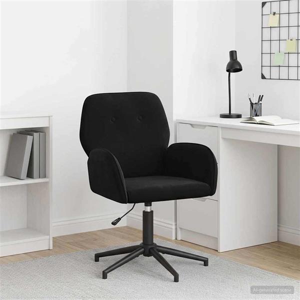 Grote foto vidaxl draaischrijfstoel 54 x 55 x 90 cm zwart fluweel huis en inrichting stoelen