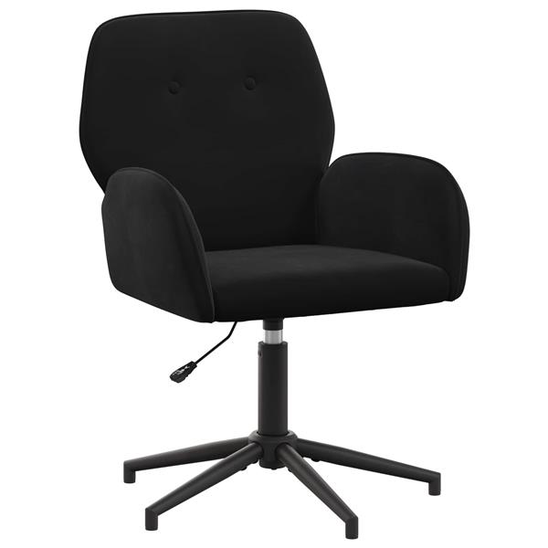 Grote foto vidaxl draaischrijfstoel 54 x 55 x 90 cm zwart fluweel huis en inrichting stoelen